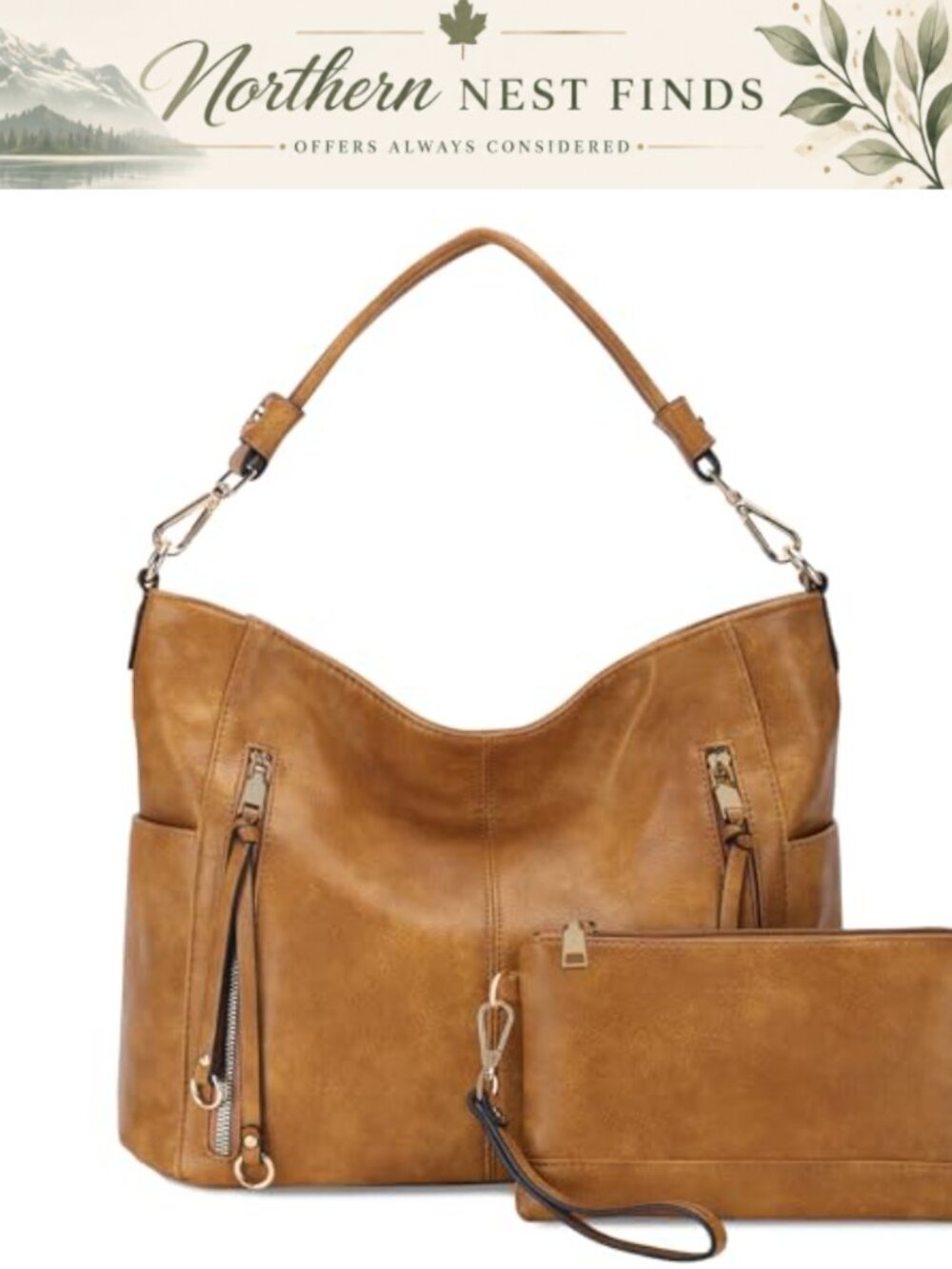 Chase Chic PU Vegan Leather Hobo Bag for Women Purse Handbag